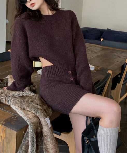 ニットセットアップ セーター スカート レディース ニットトップス ボトムス ミニスカート タイトスカート ショート丈 おしゃれ 大人 可愛い セクシー 99GLT-001