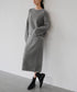 ニットセットアップ 上下セット 配色 レディース トップス ボトムス セーター スカート 体型カバー 無地 きれいめ おしゃれ 大人 オフィスカジュアル 99GLT-004