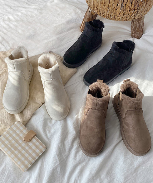 ムートンブーツ ブーツ モカシン 冬靴 ムートンブーツ ブーツ モカシン 冬靴 レディース 裏起毛 暖かい もこもこ 痛くない 防寒 フェイクムートン 99GYXC-004