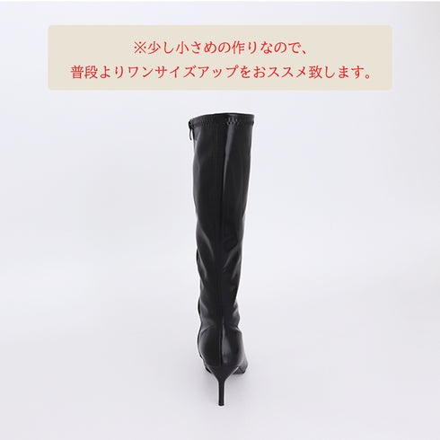 ハイヒール ロングブーツ レディース 裏起毛 通勤通学 大人 OL 大人カジュアル ロングブーツコーデ 韓国ファッション 歩きやすい 細身 美脚 ピンヒール 99GYXC-020