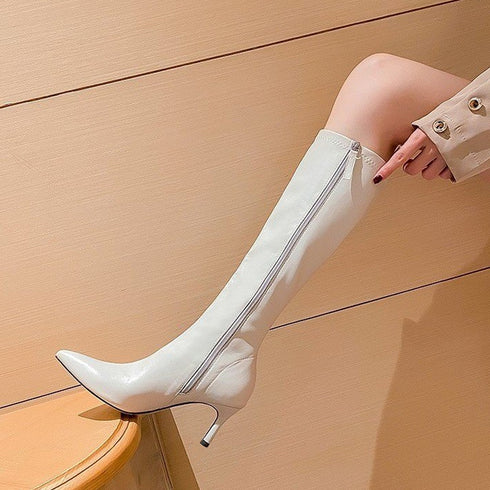 ハイヒール ロングブーツ レディース 裏起毛 通勤通学 大人 OL 大人カジュアル ロングブーツコーデ 韓国ファッション 歩きやすい 細身 美脚 ピンヒール 99GYXC-020