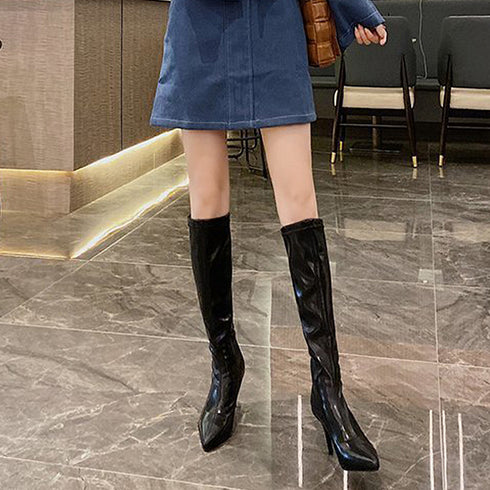 ロングブーツ レディースブーツ 秋冬 ジョッキーブーツ 合皮 レザー調 秋冬 美脚 大人 ロング丈 人気新作 シンプル 履きやすい カジュアル おしゃれ 99GYXC-025