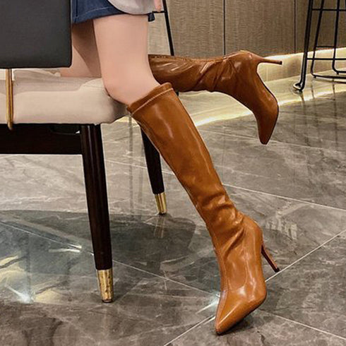 ロングブーツ レディースブーツ 秋冬 ジョッキーブーツ 合皮 レザー調 秋冬 美脚 大人 ロング丈 人気新作 シンプル 履きやすい カジュアル おしゃれ 99GYXC-025