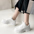 厚底スニーカー レディース ローカット ダッドシューズ 厚底ソール ベーシック ボリュームシューズ 歩きやすい 疲れない カジュアル スポーツ運動 通学くつ 99GYXC-043