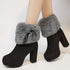 ファーブーツ ブーティー 太ヒール 韓国 レディースブーツ 10cm チャンキーヒール靴 あったか 疲れにくい 秋冬 カジュアル 履きやすいブーツ おしゃれくつ 99GYXC-045