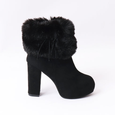 ファーブーツ ブーティー 太ヒール 韓国 レディースブーツ 10cm チャンキーヒール靴 あったか 疲れにくい 秋冬 カジュアル 履きやすいブーツ おしゃれくつ 99GYXC-045