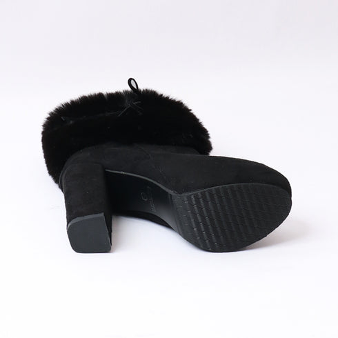 ファーブーツ ブーティー 太ヒール 韓国 レディースブーツ 10cm チャンキーヒール靴 あったか 疲れにくい 秋冬 カジュアル 履きやすいブーツ おしゃれくつ 99GYXC-045