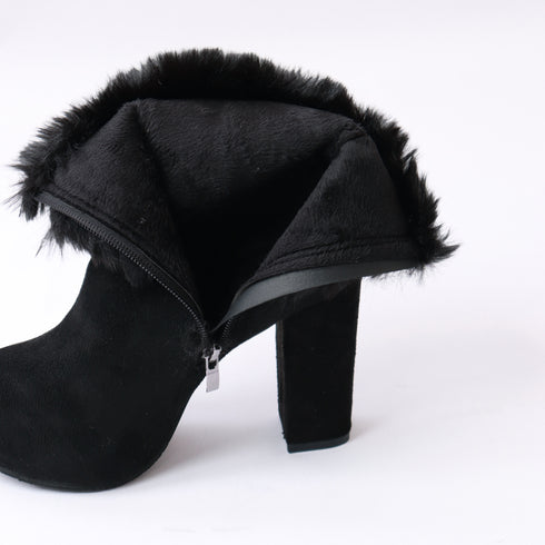 ファーブーツ ブーティー 太ヒール 韓国 レディースブーツ 10cm チャンキーヒール靴 あったか 疲れにくい 秋冬 カジュアル 履きやすいブーツ おしゃれくつ 99GYXC-045