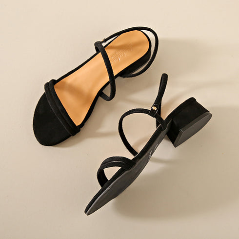 ストラップサンダル 2way 美脚 韓国 レディース サマーサンダル スエード調 太ヒール 歩きやすい カジュアル おしゃれ 女子カワイイ 大人夏コーデ 靴 99GYXC-051