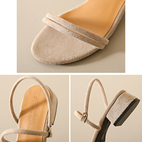 ストラップサンダル 2way 美脚 韓国 レディース サマーサンダル スエード調 太ヒール 歩きやすい カジュアル おしゃれ 女子カワイイ 大人夏コーデ 靴 99GYXC-051