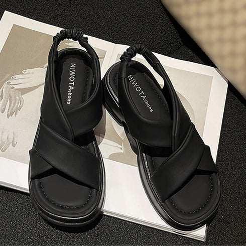 厚底サンダル クロスベルト 美脚 韓国夏 レディース クロスサンダル ビーチサンダル 歩きやすい 脱げない カジュアル 女子 カワイイ おしゃれ 旅行リゾートくつ 99GYXC-053