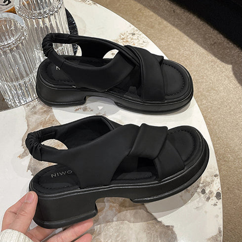 厚底サンダル クロスベルト 美脚 韓国夏 レディース クロスサンダル ビーチサンダル 歩きやすい 脱げない カジュアル 女子 カワイイ おしゃれ 旅行リゾートくつ 99GYXC-053