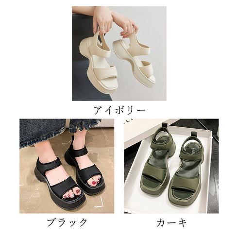 スポーツサンダル 厚底 ボリューム 韓国 レディース 夏 ベルトサンダル 太ヒールサンダル 美脚 新作 人気 カジュアル 履きやすい 疲れない おしゃれ 99GYXC-054