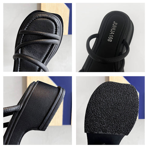 厚底サンダル ストラップ 美脚 韓国 夏 レディース サンダル カジュアル 歩きやすい おしゃれ 美脚脚長 ビーチサンダル コンフォートくつ 99GYXC-059