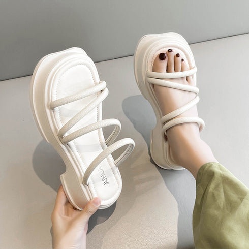 厚底サンダル ストラップ 美脚 韓国 夏 レディース サンダル カジュアル 歩きやすい おしゃれ 美脚脚長 ビーチサンダル コンフォートくつ 99GYXC-059