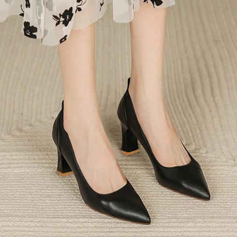 パンプス ハイヒール アンクルストラップ レディースシューズ 太ヒール靴 ポインテッドトゥ チャンキーヒール 歩きやすい 通勤OL オフィスカジュアル 韓国 99GYXC-061