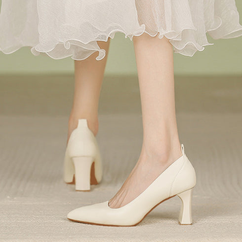 パンプス ハイヒール アンクルストラップ レディースシューズ 太ヒール靴 ポインテッドトゥ チャンキーヒール 歩きやすい 通勤OL オフィスカジュアル 韓国 99GYXC-061