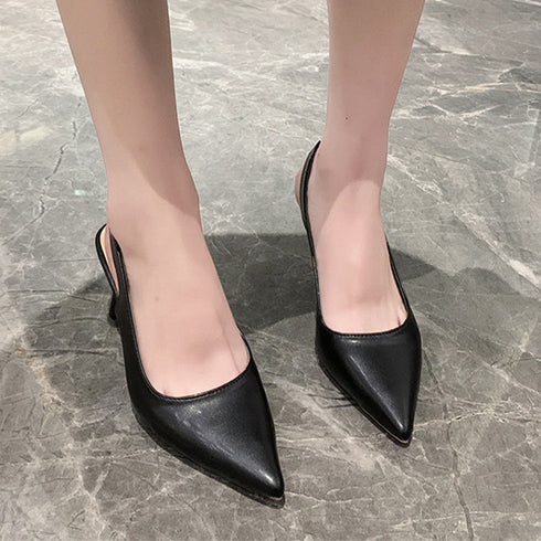 パンプス ポインテッドトゥ 太ヒール レディース 靴 ミドルヒール 合皮 履きやすい 美脚 きれいめ カジュアル おしゃれ 疲れにくい 大人 通勤 オフィス 99GYXC-066