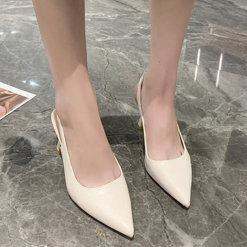 パンプス ポインテッドトゥ 太ヒール レディース 靴 ミドルヒール 合皮 履きやすい 美脚 きれいめ カジュアル おしゃれ 疲れにくい 大人 通勤 オフィス 99GYXC-066