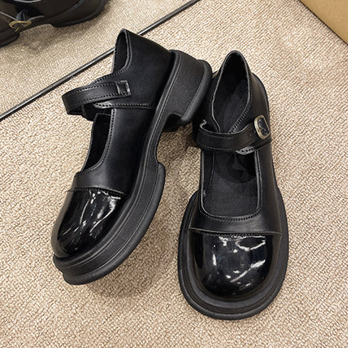 厚底ローファー レディース 韓国 学院風 ドレスシューズ 美脚 厚底靴 レザー調 可愛い 通学 疲れにくい 歩きやすい おしゃれ 快適 ボリュームソール 99GYXC-068