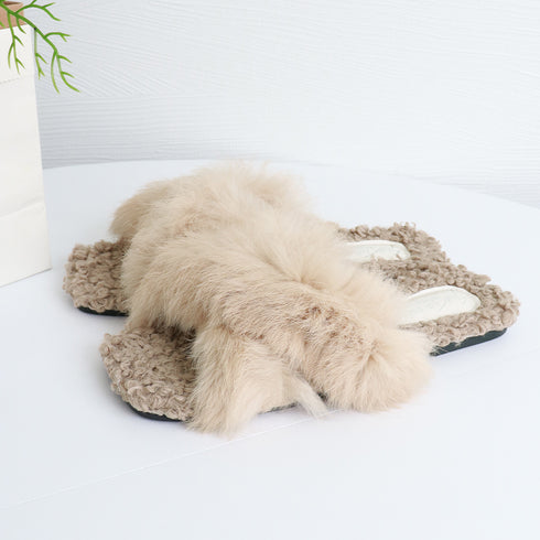 ファーサンダル レディース スリッパ サンダルスリッパ もこもこ フェイクファー フラットサンダル ぺたんこ 履きやすい 美脚 カジュアル お洒落 暖かい 99GYXC-070