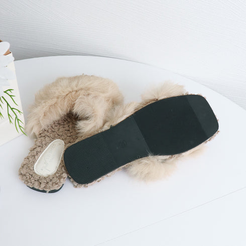 ファーサンダル レディース スリッパ サンダルスリッパ もこもこ フェイクファー フラットサンダル ぺたんこ 履きやすい 美脚 カジュアル お洒落 暖かい 99GYXC-070