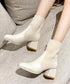 ショートブーツ レディース ブーティー シューズ 太ヒール 靴 スクエアトゥ ショート丈 秋冬 ワークブーツ オルチャン 疲れない おしゃれ ストレッチ 99GYXC-076