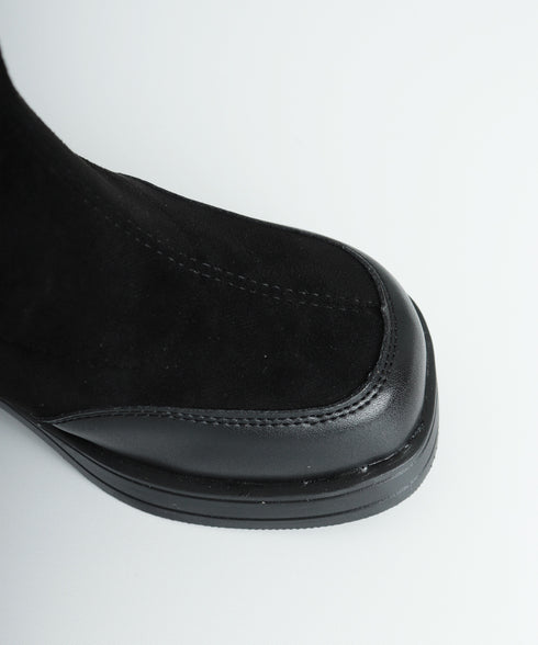 厚底ショートブーツ レディース靴 秋冬 5.5cm太ヒール スクエアトゥ 美脚ブーツ 歩きやすい 履きやすい おしゃれ 大人カッコイイ カジュアル オルチャン 99GYXC-077