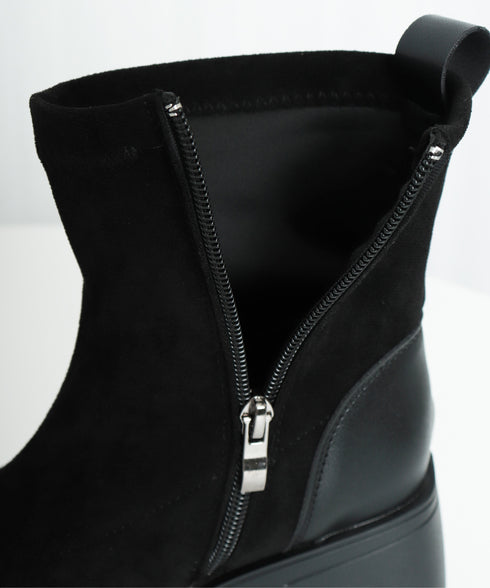 厚底ショートブーツ レディース靴 秋冬 5.5cm太ヒール スクエアトゥ 美脚ブーツ 歩きやすい 履きやすい おしゃれ 大人カッコイイ カジュアル オルチャン 99GYXC-077