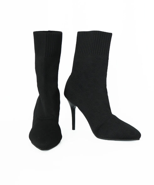 ショートブーツ ソックスブーツ 韓国 レディース ニットブーツ ポインテッドトゥ 9cmピンヒール シューズ 無地シンプル セクシー オフィス きれいめ 靴 99GYXC-078