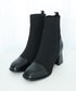 ソックス風ブーツ レディース 太ヒール ショートブーツ ショート丈 ミドルヒール 合皮 秋冬 ブラック 大人 オルチャン 疲れない おしゃれ 歩きやすい 99GYXC-081