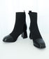 ソックス風ブーツ レディース 太ヒール ショートブーツ ショート丈 ミドルヒール 合皮 秋冬 ブラック 大人 オルチャン 疲れない おしゃれ 歩きやすい 99GYXC-081