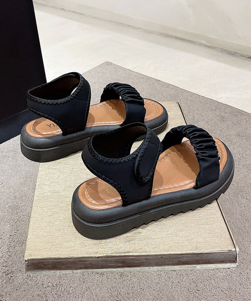 厚底 スポーツサンダル 美脚 夏靴韓国風 レディース ギャザー ベルトサンダル マジックテープ 履きやすい カジュアルシンプル コンフォート 疲れない靴 海ビーチ 99GYXC-085
