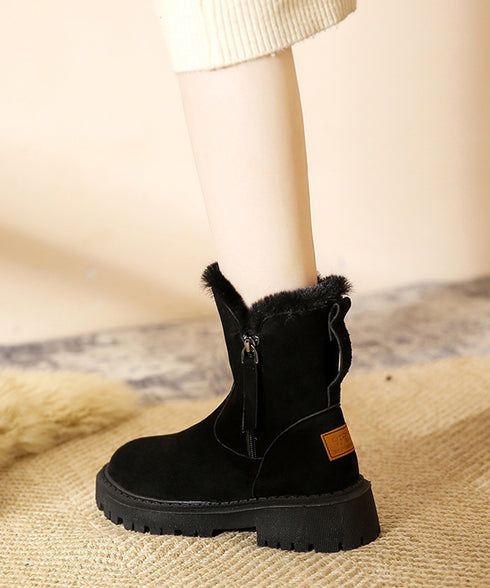 ファーブーツ 厚底 ショートブーツ 秋冬 レディース 裏起毛 ムートンブーツ あったか ワークブーツ 美脚 カジュアル 大人可愛い おしゃれ 通学 シンプル 靴 99GYXC-088
