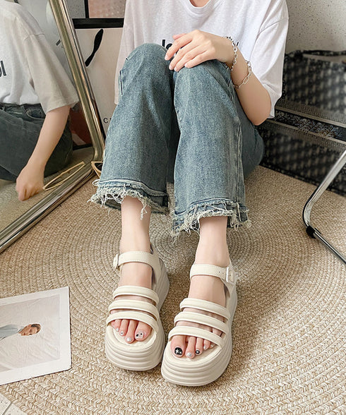 ストラップサンダル 厚底 美脚 夏くつ レディース フェミニン カジュアル おしゃれ 脚長 大人可愛い おしゃれ 海旅行 トラベル リゾート サマーサンダル 99GYXC-089