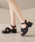 厚底サンダル 太ヒール クロスベルト 夏 レディース コンフォート チャンキーヒール 美脚 歩きやすい カジュアル シンプル 大人可愛いギャザー 海旅行 リゾート 99GYXC-092