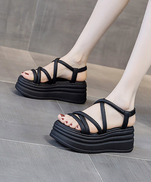 ストラップサンダル 厚底 韓国風 夏靴 レディースサンダル クロスベルト おしゃれ きれいめ セクシー 大人 可愛い 海旅行 トラベルシューズ 99GYXC-093