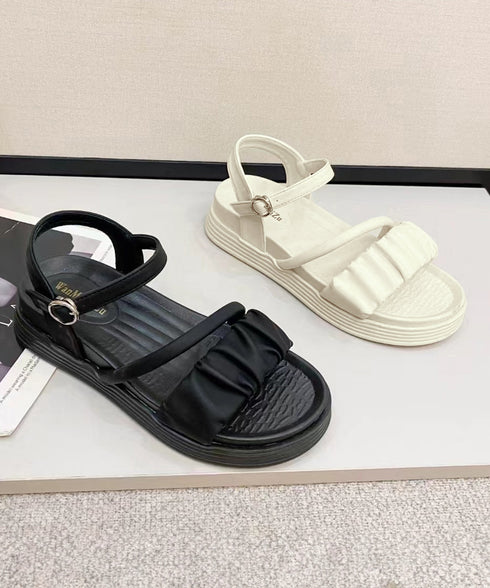 厚底サンダル レディース 美脚 夏靴 フラットサンダル ボリュームソール コンフォート ギャザー 軽量 可愛い 韓国風 カジュアル おしゃれ フェミニン 旅行 99GYXC-095