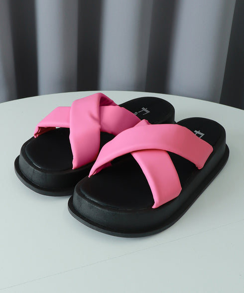 厚底サンダル スリッパ 美脚 夏 レディース クロスベルト コンフォート ビーチサンダル 美脚 歩きやすい おしゃれ きれいめ 大人 可愛い リゾート 99GYXC-096