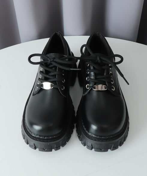 厚底 ローファー 編み上げ 韓国風 レディース マニッシュ ドレスシューズ レザー調 シンプル 歩きやすい カジュアル 大人 可愛い クラシック オルチャン 99GYXC-098