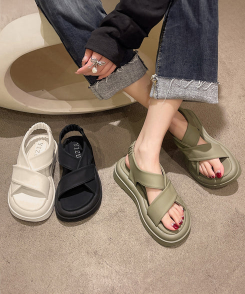 厚底サンダル クロスベルト 韓国 夏靴 レディース フラットソール コンフォートサンダル 美脚脚長 カジュアル おしゃれ 大人可愛い 海旅行 トラベル リゾート 99GYXC-099