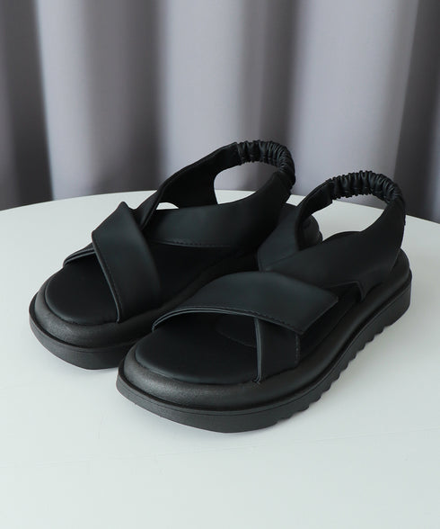 厚底サンダル クロスベルト 韓国 夏靴 レディース フラットソール コンフォートサンダル 美脚脚長 カジュアル おしゃれ 大人可愛い 海旅行 トラベル リゾート 99GYXC-099