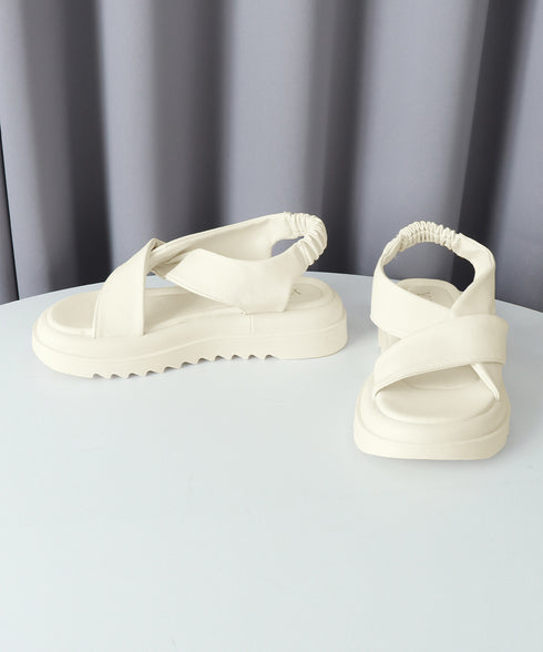 厚底サンダル クロスベルト 韓国 夏靴 レディース フラットソール コンフォートサンダル 美脚脚長 カジュアル おしゃれ 大人可愛い 海旅行 トラベル リゾート 99GYXC-099