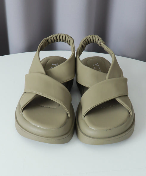 厚底サンダル クロスベルト 韓国 夏靴 レディース フラットソール コンフォートサンダル 美脚脚長 カジュアル おしゃれ 大人可愛い 海旅行 トラベル リゾート 99GYXC-099