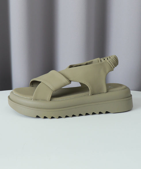 厚底サンダル クロスベルト 韓国 夏靴 レディース フラットソール コンフォートサンダル 美脚脚長 カジュアル おしゃれ 大人可愛い 海旅行 トラベル リゾート 99GYXC-099