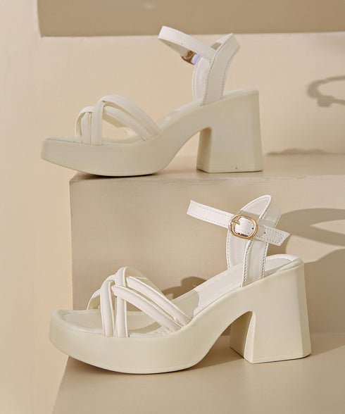 サンダル 厚底太ヒール クロスストラップ レディース 韓国風 スクエアトゥ チャンキーヒール アンクルベルト 人気 セクシー 大人きれいめ おしゃれ 旅行トラベル 99GYXC-100