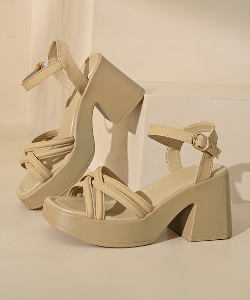 サンダル 厚底太ヒール クロスストラップ レディース 韓国風 スクエアトゥ チャンキーヒール アンクルベルト 人気 セクシー 大人きれいめ おしゃれ 旅行トラベル 99GYXC-100