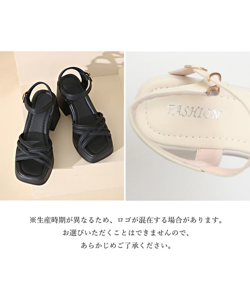 サンダル 厚底太ヒール クロスストラップ レディース 韓国風 スクエアトゥ チャンキーヒール アンクルベルト 人気 セクシー 大人きれいめ おしゃれ 旅行トラベル 99GYXC-100