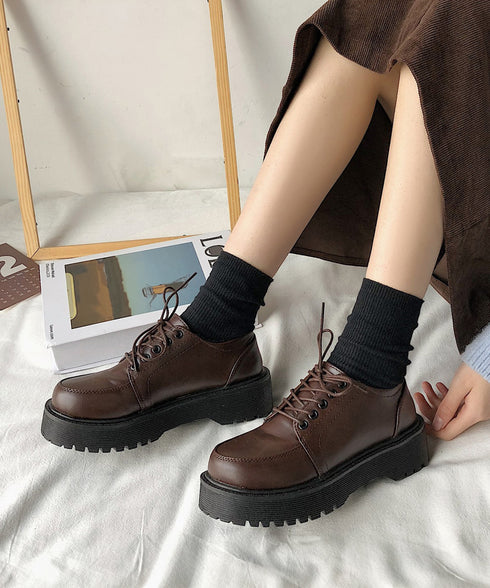 厚底ローファー レースアップ 美脚くつ レディース マニッシュ フラットシューズ おじ靴 通勤 通学 編み上げローファー 疲れない おしゃれ ドレスシューズ 99GYXC-104