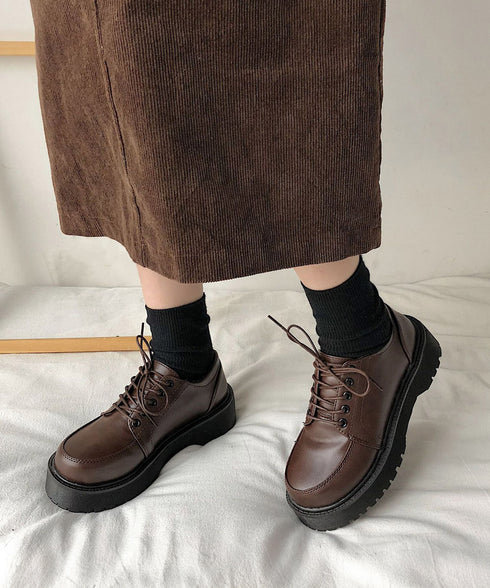 厚底ローファー レースアップ 美脚くつ レディース マニッシュ フラットシューズ おじ靴 通勤 通学 編み上げローファー 疲れない おしゃれ ドレスシューズ 99GYXC-104